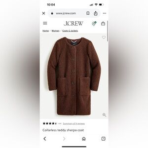 J. Crew Brown Teddy Sherpa Coat